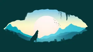 Enigmatic Wilderness - Lone Wolf In Snowy Landscape Wallpaper