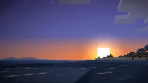 Enjoy A Beautiful Minecraft Sunset Wallpaper