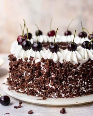 Enjoy A Delicious And Decadent Black Forest Cake Wallpaper