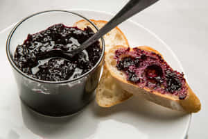 Enjoy A Delicious Jam Made With Blueberries Wallpaper