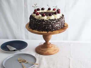 Enjoy A Delicious Slice Of Decadent Black Forest Cake Wallpaper