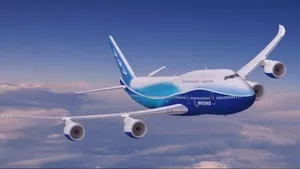 Enjoy A Majestic View Of A Boeing 747 In Flight Wallpaper