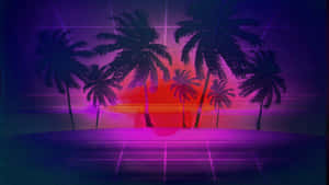 Enjoy A Modern Soundscape On The Vaporwave Tablet. Wallpaper