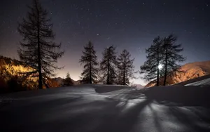 Enjoy A Peaceful And Chilly Winter Night Wallpaper
