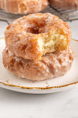 Enjoy A Sweet Glazed Donut. Wallpaper