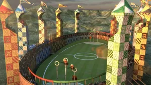 Enjoy An Exciting Quidditch Match On The Hogwarts Quidditch Pitch Wallpaper