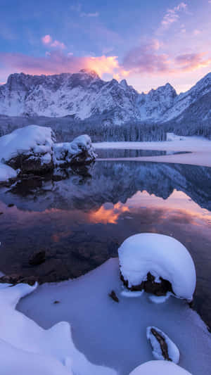 Enjoy An Idyllic Winter Landscape In Nature. Wallpaper