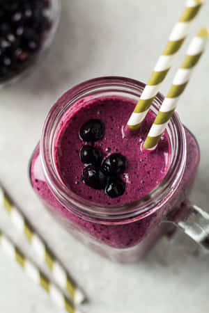 Enjoy Delicious Blueberry Smoothie Wallpaper