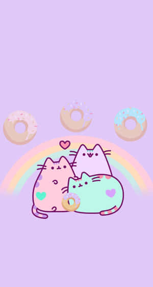 Enjoy Life With A Cup Of Tea - Kawaii Pusheen Wallpaper