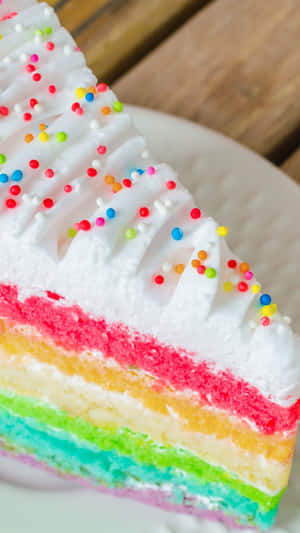 Enjoy One Of A Kind Digital Dessert With Cake Iphone Wallpaper