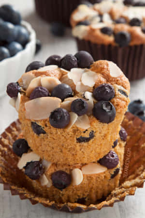 Enjoy Some Freshly-baked Blueberry Muffins! Wallpaper