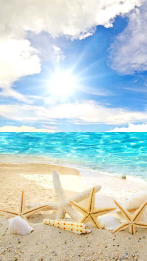 Enjoy Some Fun In The Sun With This Cute Beach Iphone Background! Wallpaper