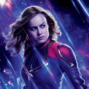 Enjoy The Action With Captain Marvel On Ipad Wallpaper