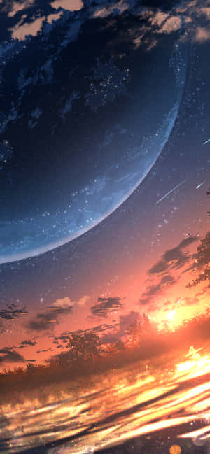 Enjoy The Anime Sunset From Your Iphone Wallpaper