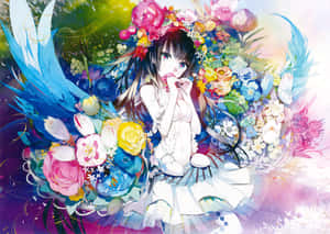 Enjoy The Beauty Of Anime Flower Wallpaper