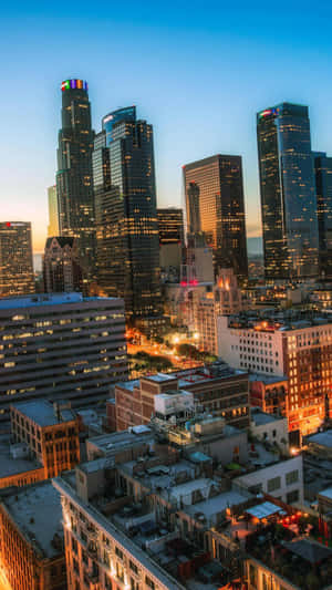 Enjoy The Beauty Of Downtown Los Angeles On Your Iphone Wallpaper