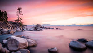 Enjoy The Blessings Of Nature By The Lake Tahoe In California Wallpaper