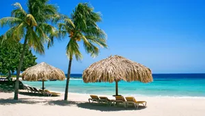 Enjoy The Caribbean Sun On Beautiful Beach Wallpaper