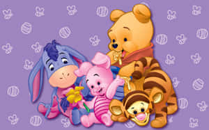 Enjoy The Classic Disney Characters Of Winnie The Pooh, Eeyore And Tigger Having Some Fun In The Hundred Acre Wood! Wallpaper