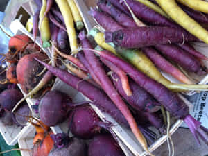 Enjoy The Crunch Of Purple Carrots Wallpaper