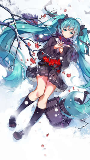 Enjoy The Music With Hatsune Miku's Phone Wallpaper