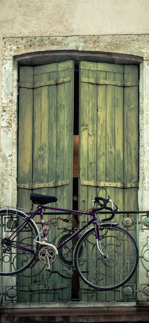 Enjoy The Scenery With A Bicycle Iphone Wallpaper