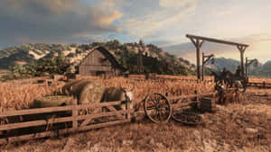 Enjoy The Scenic Views Of A Picturesque Ranch Wallpaper