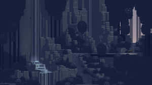 Enjoy The Sights Of The City In Pixel Art Wallpaper