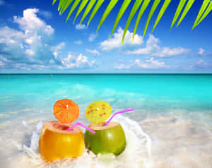 Enjoy The Summer On This Beautiful, Serene Beach! Wallpaper