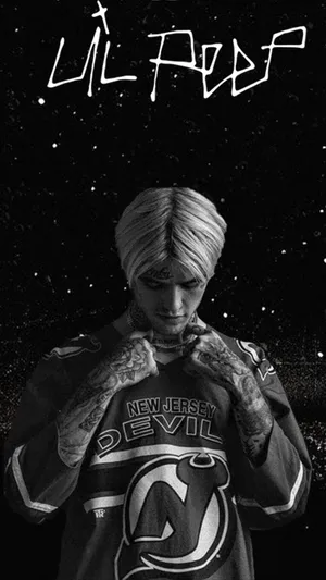 Enjoy The View Of Lil Peep's Starry Artwork. Wallpaper