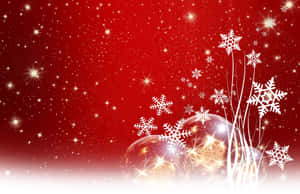 Enjoy The Winter Season With A Red Aesthetic Christmas Wallpaper