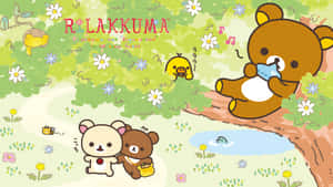 Enjoy Your Work With Rilakkuma On Your Laptop Wallpaper