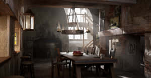 Enjoying A Delicious Meal At The Leaky Cauldron Wallpaper