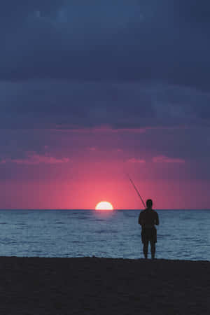 Enjoying A Summer Day At The Lake Fishing Wallpaper