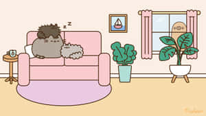 “enjoying Some Computer Time - Pusheen The Cat” Wallpaper