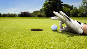 Enjoying The Beauty Of A Sunny Day On The Golf Course. Wallpaper