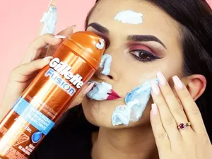 Enjoying The Smooth Shave With Shaving Cream Wallpaper