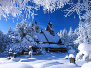 Enjoying The Winter Wonderland In New Hampshire Wallpaper