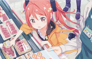 Enju Aihara, Dynamic And Vibrant Anime Portrait Wallpaper