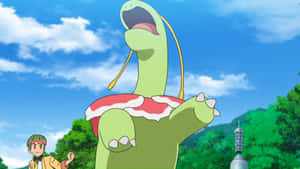 Enraged Meganium Pokemon With Trainer Wallpaper