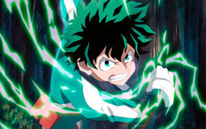 Enraged Villain Deku Green Lightning Wallpaper