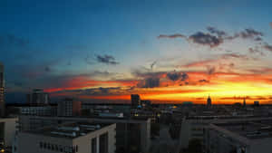 Enschede Sunset Skyline Wallpaper