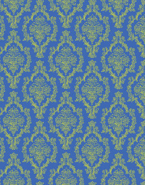 Enthralling Blue And Gold Vintage Style Wallpaper