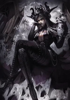 Enthralling Dark Queen In A Mystical Fantasy Realm Wallpaper