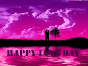 Enthralling Happy Love Day Heart Balloons Wallpaper