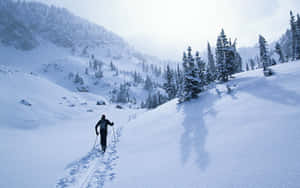 Enthralling Mountain Skiing Adventure Wallpaper