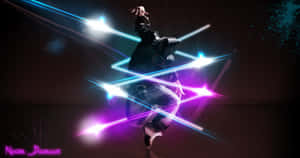 Enthralling Neon Dance Performance Wallpaper