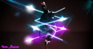 Enthralling Neon Dance Performance Wallpaper