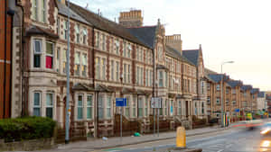 Enthralling View Of Cardiff Bay At Dusk Wallpaper