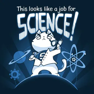 Enthusiastic Cartoon Scientist Conducting Experiment Wallpaper